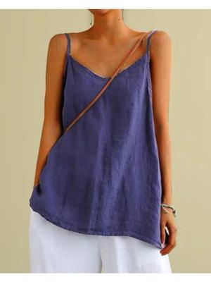 Cotton and Linen Camisole, Women's Summer New Style, Loose Cotton and Linen Inner Layer, Sleeveless and Versatile Base Top