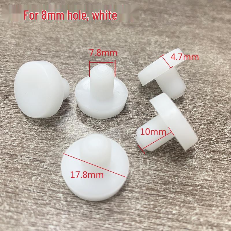 Weiße Gummi-Stuhl- und Hockerbein-Pads: 5-10-Loch-Stecker, Kollisionsschutz, Rutschfeste Fußnägel mit Edelstahl.