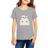 Fashionable Round Neck Short Sleeve Work Clothes Printed Tops For KID Summer Tops