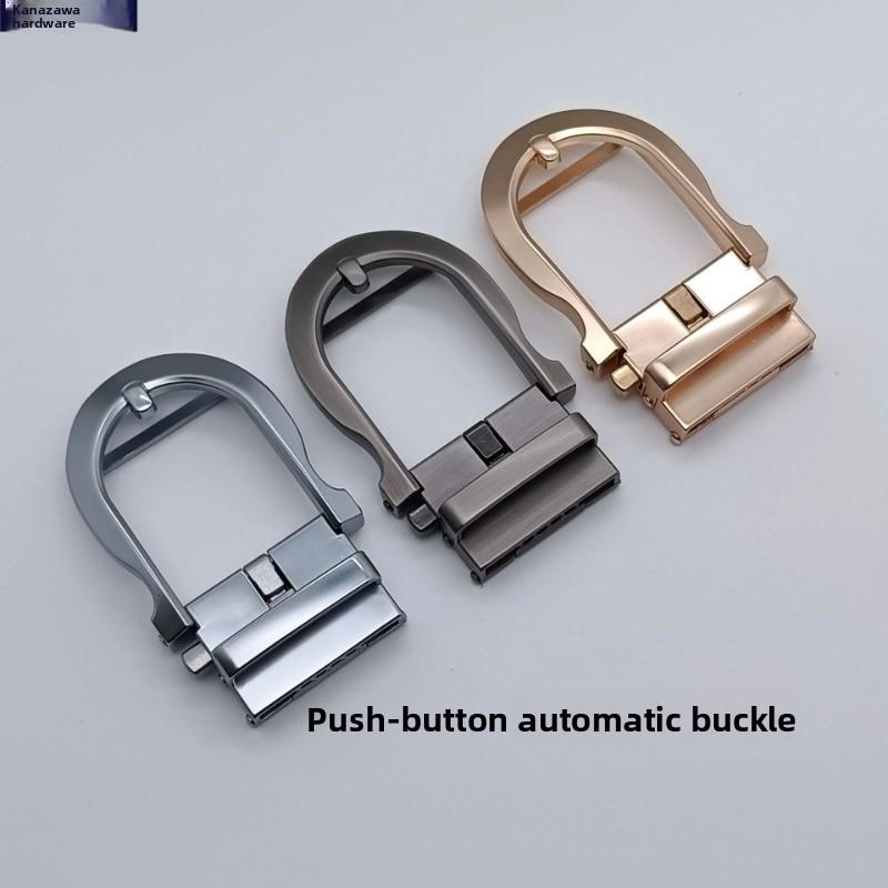 Men's belt pin buckle, cowhide automatic buckle head 4.0CM electroplated alloy explosion