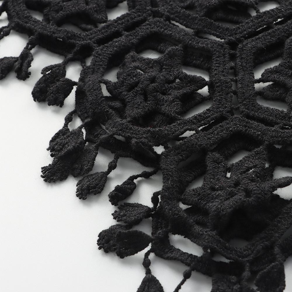 Dutý střapec Vintage šál Pončo Falešný límec Háčkovaný pletený plášť Krajková vesta