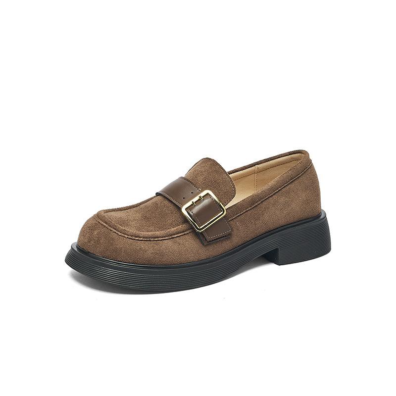 Platform New Autumn and Winter British Style Small Leather Shoes Commuter Shoes