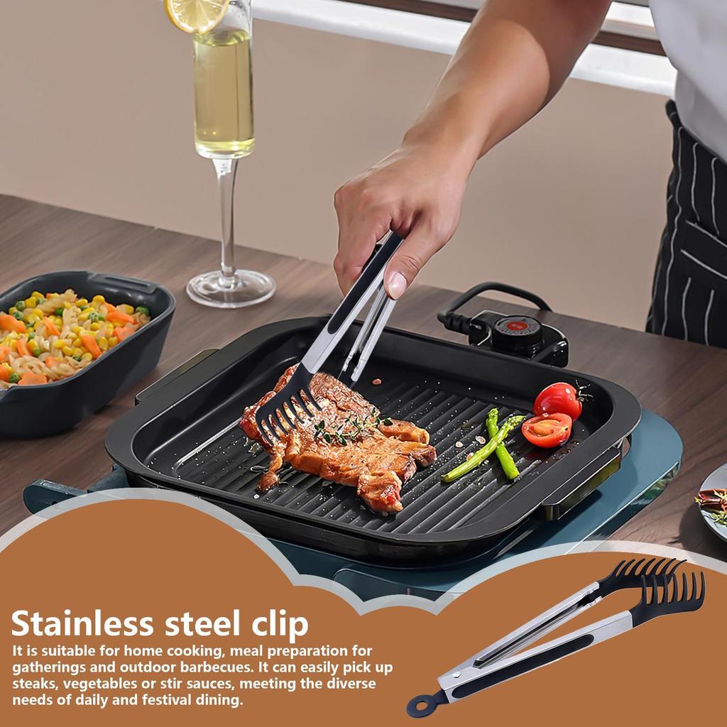 Kuchyňské kleště Silikonové kleště na jídlo Nepřilnavé servírovací kleště na vaření Pro BBQ Salát Steak Těstoviny Špagety Nudle Klip Kuchyňský gadget