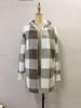 Women's Autumn/Winter Hooded Plaid Plush Cardigan Jacket