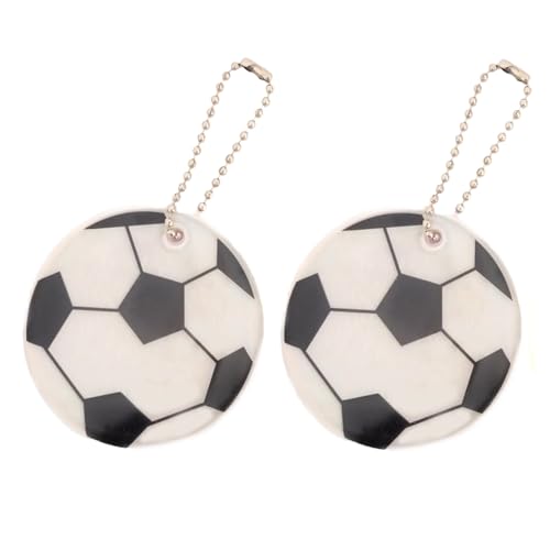 

[Bellarino] Светоотражающий брелок, отражатель, набор брелоков, футбольный мяч, флуоресцентный, для детей, безопасность, набор из 2 шт. (Белый х 2)