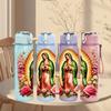 1PC Virgin Mary Guadalupe Religious Art 750ml Color Plastic Sports Water Bottle Leakproof Flip Straw Lid Suitable for Sports Office Home Use