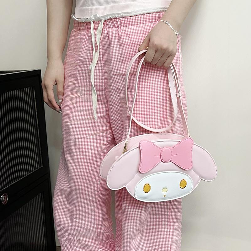 New Sanrio Melodi Polyurethane Shoulder Bag, Crossbody Bag Women's Pink My Melody MM23016-12