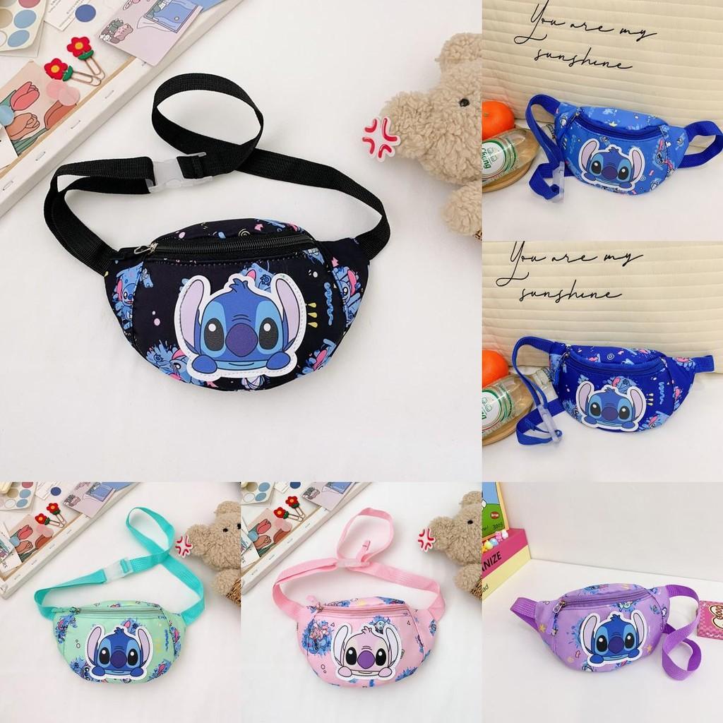 Lilo Stitch Cartoon Kids Waist Bag With Breathable Nylon For Daily Use
