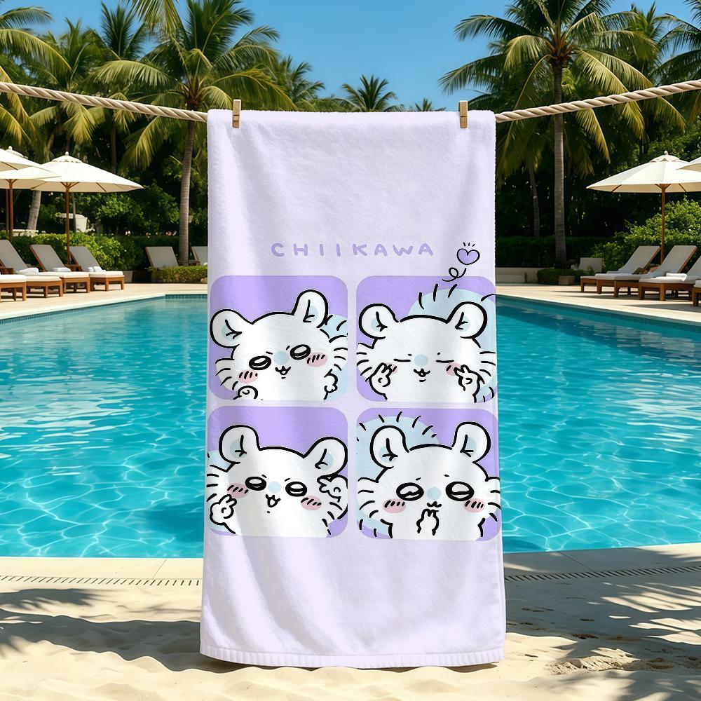 Towel Cartoon For Outdoor Camping Beach Towel Super Cute Absorbent Quick-Drying M-Momonga-Es Summer Towel