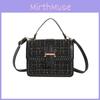 Wholesale Cross-border Trendy New Patchwork Woven Handbag Women Bags 2023 Street Fashion Shoulder Messenger Bag Black White