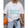 White T Shirt Work Hard Hard Dream Big Print Motivational Quote Casual Wear for Men and Women Streetwear Fashion Top Daily Outfit