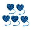 5pcs Straw Lid for Cups Heart-shaped Leopard Print Silicone Straw Cover Reusable Dust-proof Drinking Straw Cap Plugs