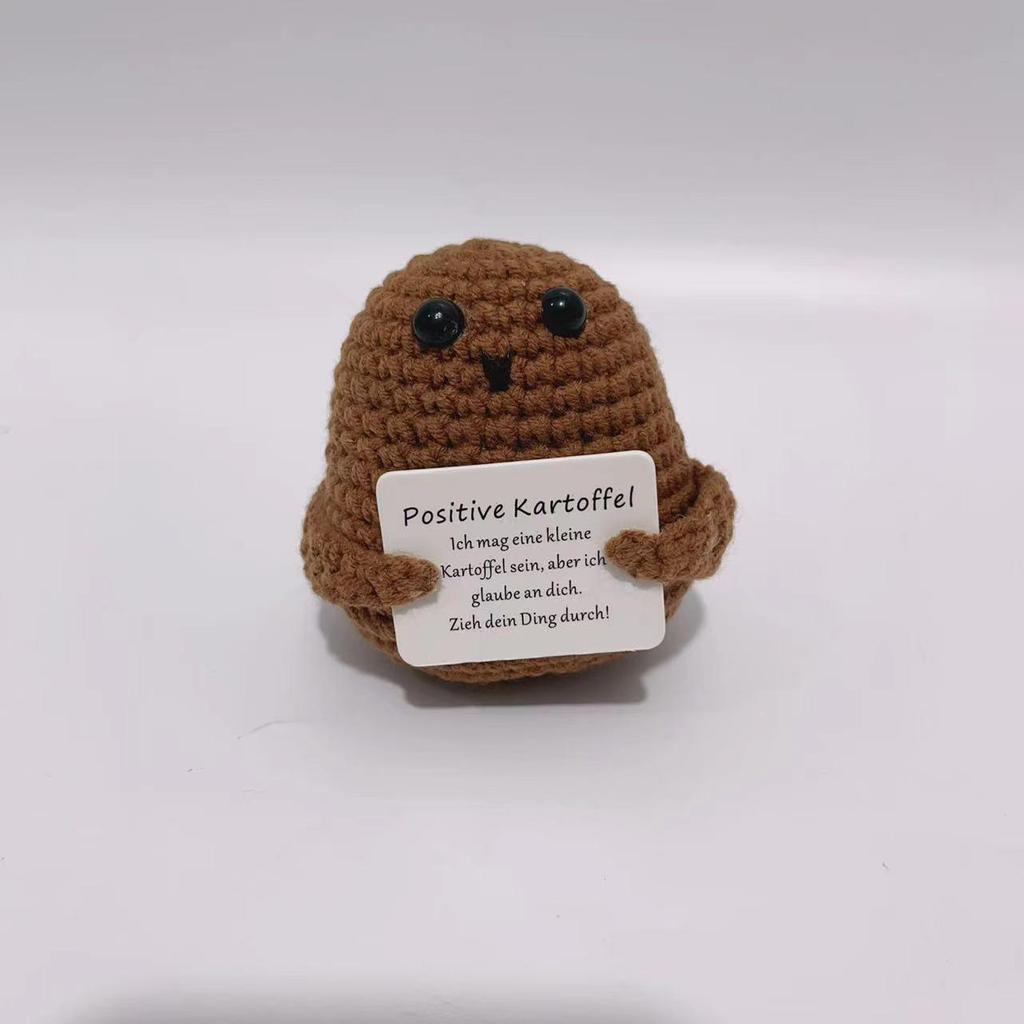 Cross-border Positive Energy Potato Crochet Doll: Humorous Yarn-Knitted Bonsai Ornament and Gift Card