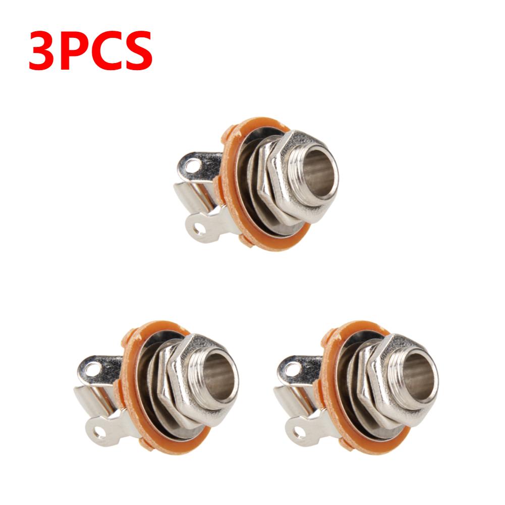 1-10Pcs Electric Guitar Input Jack For All Electric Guitar & Bass Guitar 1/4 Inch 2-Conductor Mono Jack Socket Nut & Washer