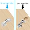 3/4inch 90 Degree Cabinet Door Hinges Kitchen Concealed Hinges Cupboard Door Spring Buffer Hinges - No Slot Required 2-Pack