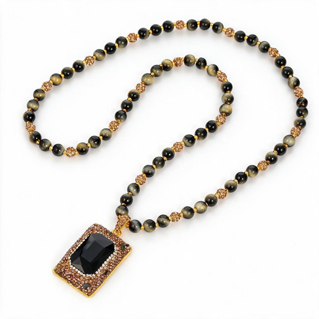 Natural Sultan Stone Color-Changing Long Necklace - Vintage European and American Style Crystals
