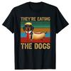 Sie fressen die Hunde Retro Lustige Dackel Würstchen Grafik T-Shirts Lässiges T-Shirt 100% Baumwolle Locker Übergroßes T-Shirt Sommer