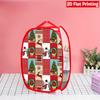 1Pcs Christmas Red Black Plaid Snowman Pop-Up Laundry Hamper Expandable Mesh Hamper Basket for Room Bedroom Bathroom Organization Contemporary Storage