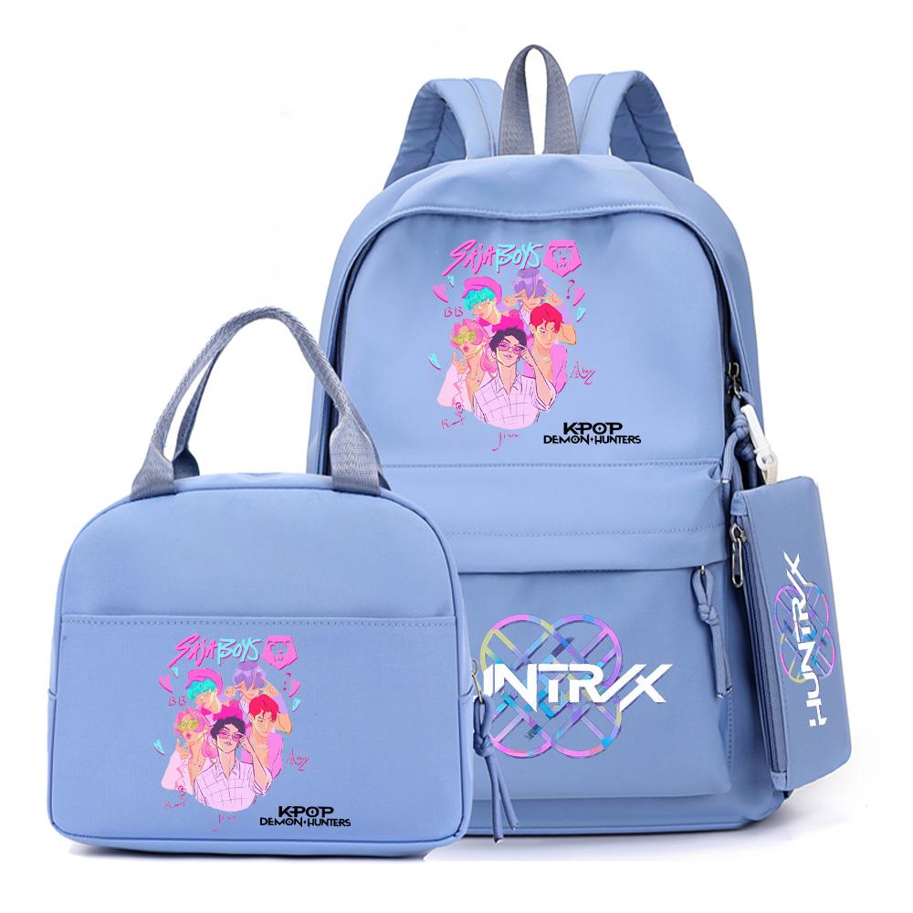 4-teiliges/Set Cartoon Anime K-Pop bedruckter Rucksack mit Federmäppchen Handtasche für Teenager Schüler Junge Mädchen Schultasche Schultasche Große Kapazität Reisetasche