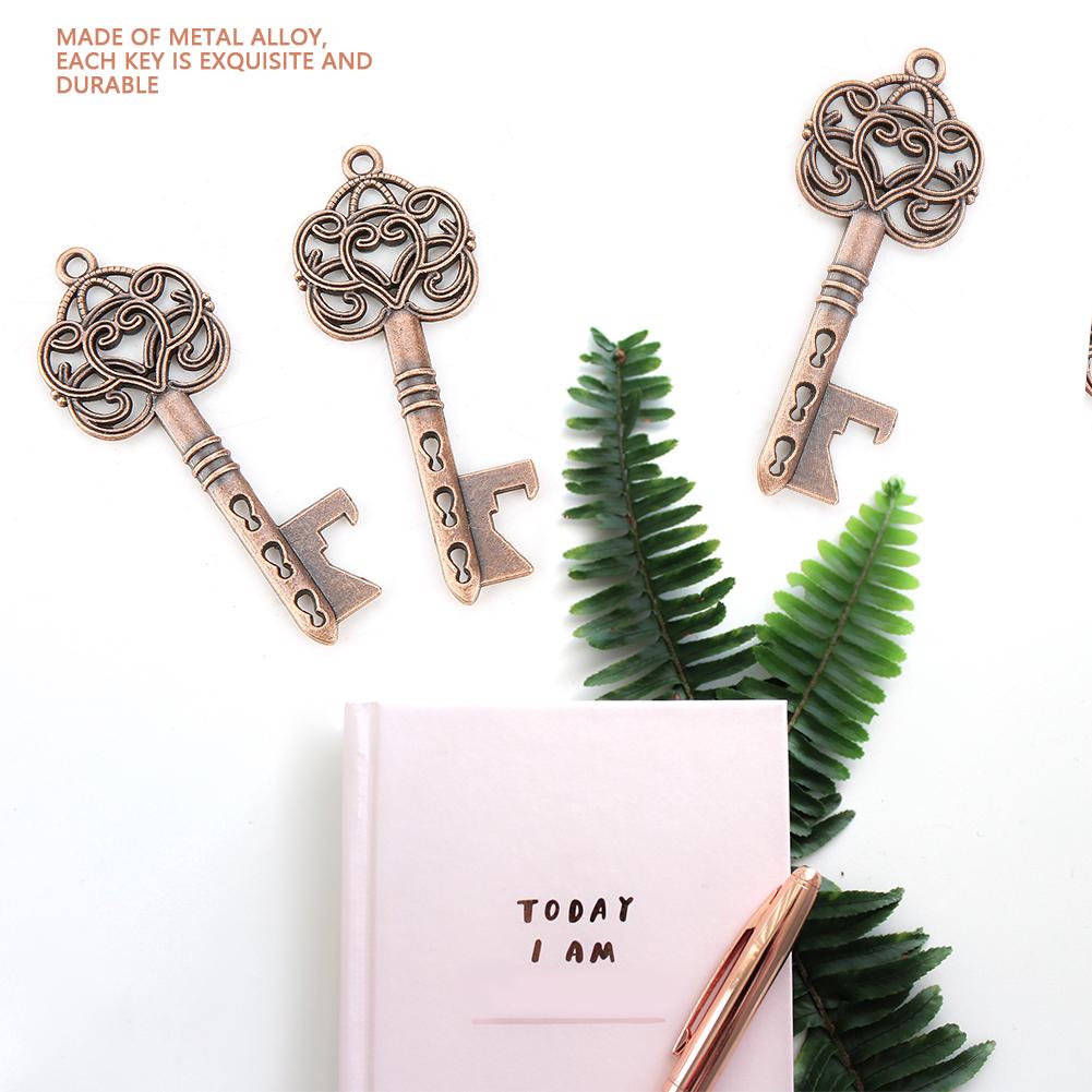 12Pcs Wedding Favors Vintage Key Bottle Opener Champagne Opener with Tag and Twine