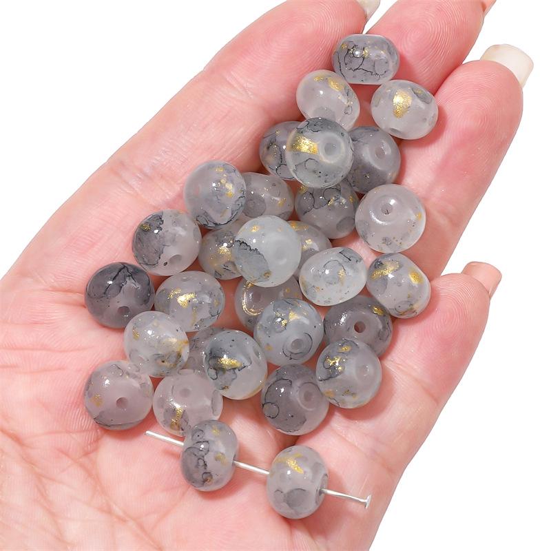 Gold-Flecked Ombre Glass Abacus Beads for DIY Jewelry