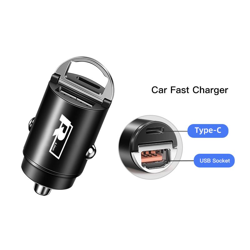 Valve Stems Caps 3 In 1 Retractable Data Cable USB Car Charger Head Auto Accessories For Volkswagen VW RLine R Golf Amarok T5 Ti QF3