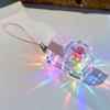 Glowing Keybopard Keychain 1-9 Key Keycap Keychain Press Button Keyring Stress Releasing Decompression Keyrings Bags Charms