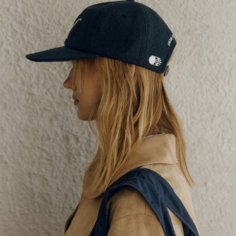 TRAFFIC HARMONY WOOL BLEND TH APPLIQUE LOGO DEEP-FIT 6-PANEL cap_NAVY