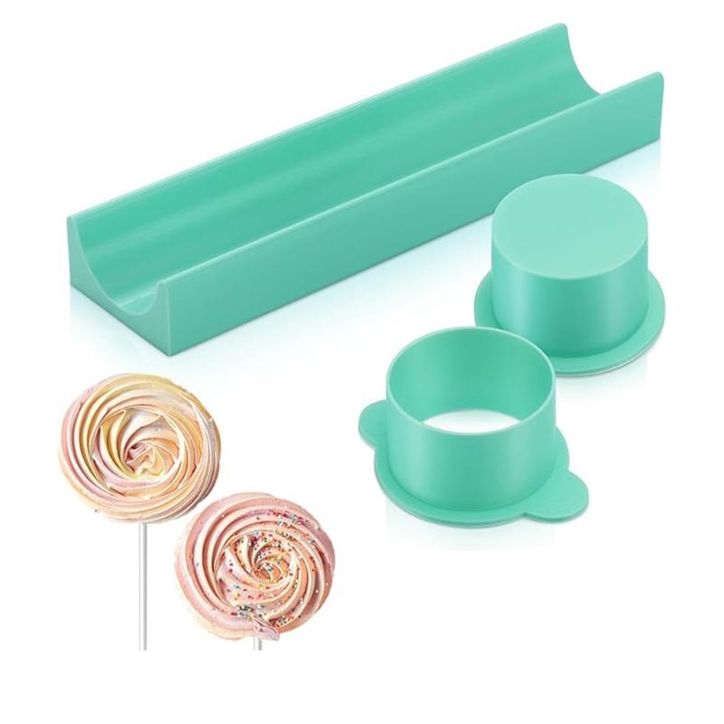

Professional Cake Cutter Mold Dessert Making Set With Storage Plate Tray Creates Perfectly Shape Treats Home Baking Tool зелёный