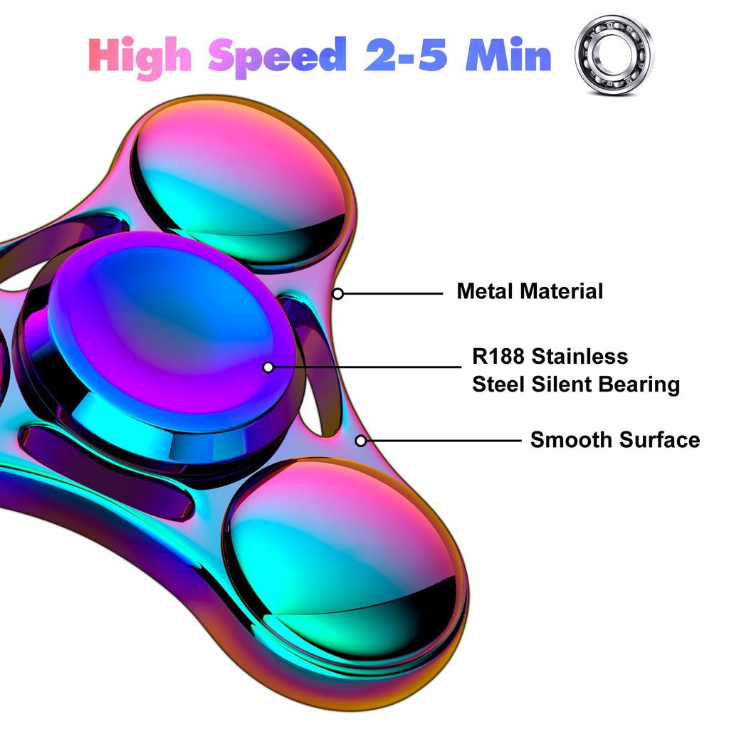 Metal Fidget rotator for over 3 minutes - High speed precision metal manual rotator for EDC, ADHD, anxiety
