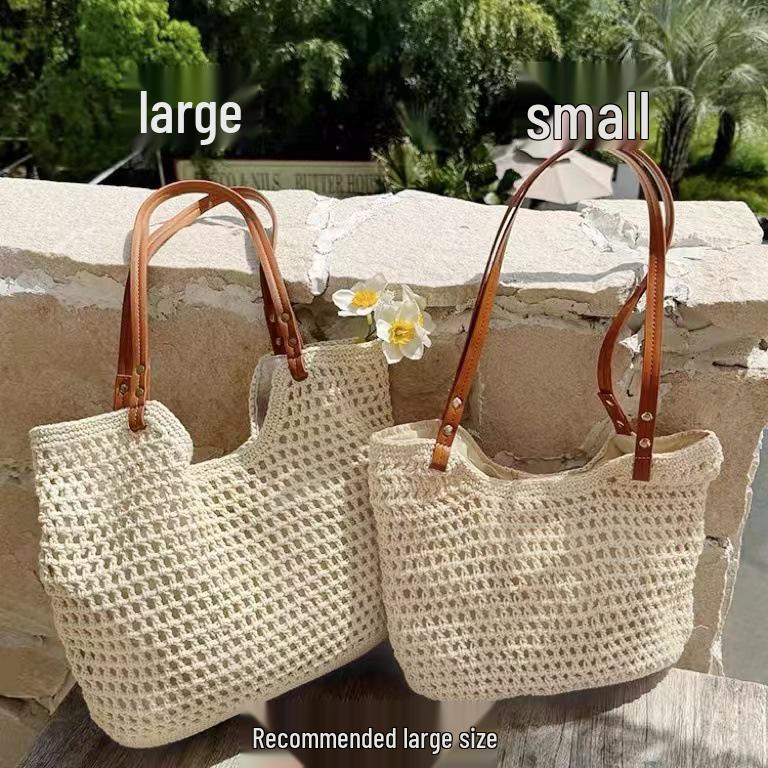 Летняя Шикарная Плетеная Сумка на Плечо - Универсальная Сумка-Тоут для Пляжа и Путешествий