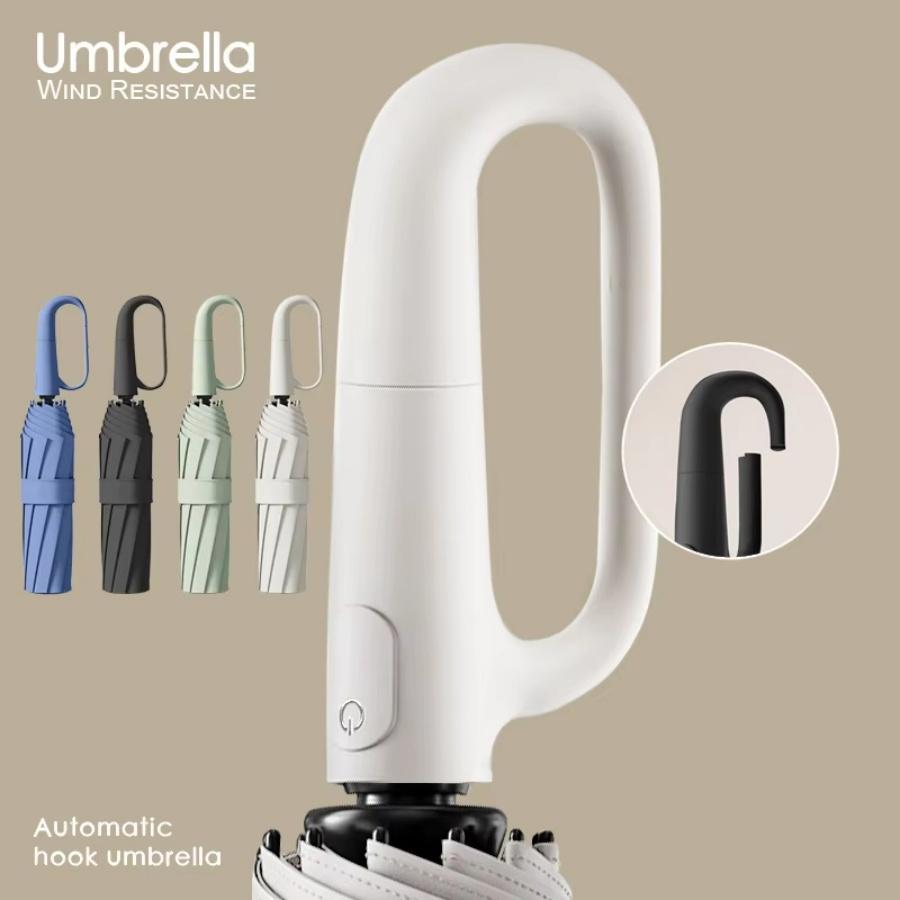 Umbrella For Sunshine And Rainy Windproof Strong Automatic Folding Large Buckle Handle 20 Bones Double Bone
