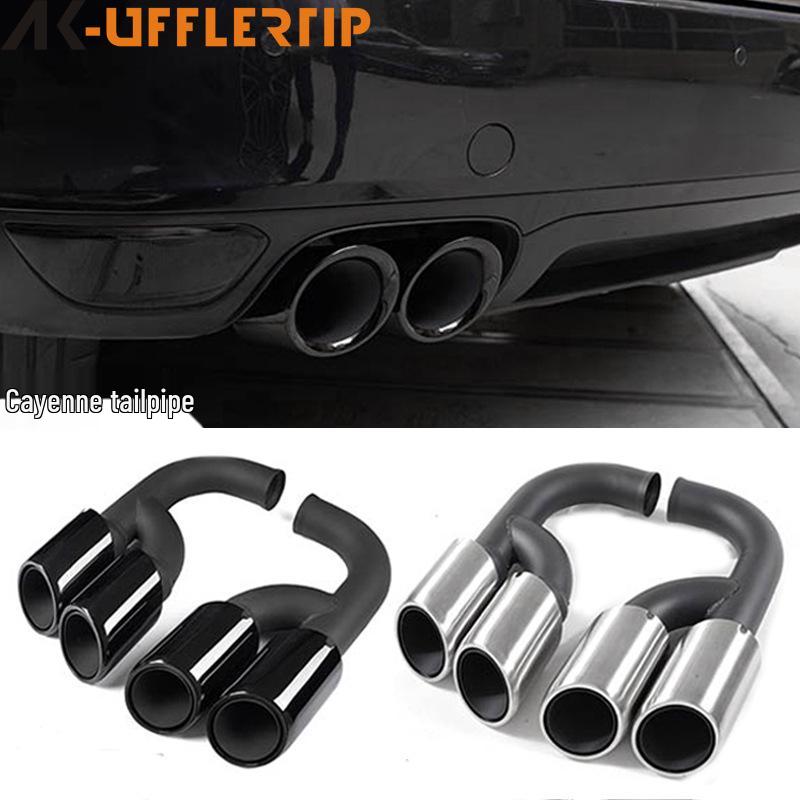 Porsche Cayenne GTS Black Quad Tailpipe Trim (11-24 Years)
