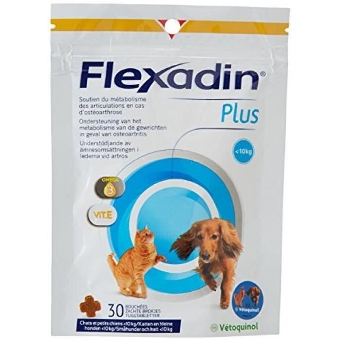 Complément Alimentaire - Vetoquinol - Flexadin Plus - Chien Et Chat - Moins De 10kg - 30 Bouchées