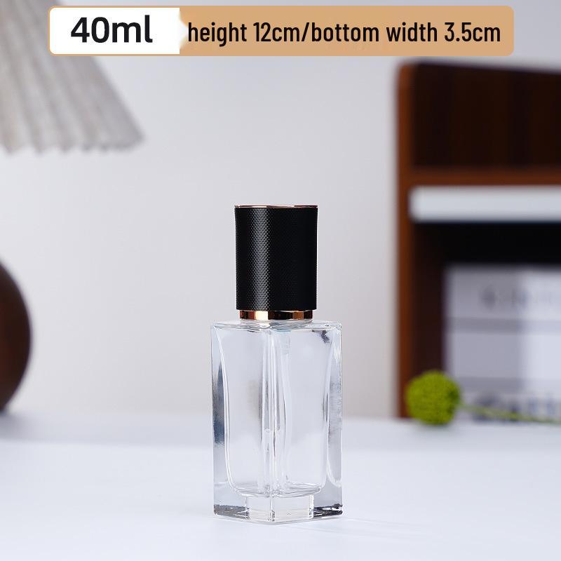 Press-Type Square Glass Skincare Bottle Set - Refillable for Lotion & Travel