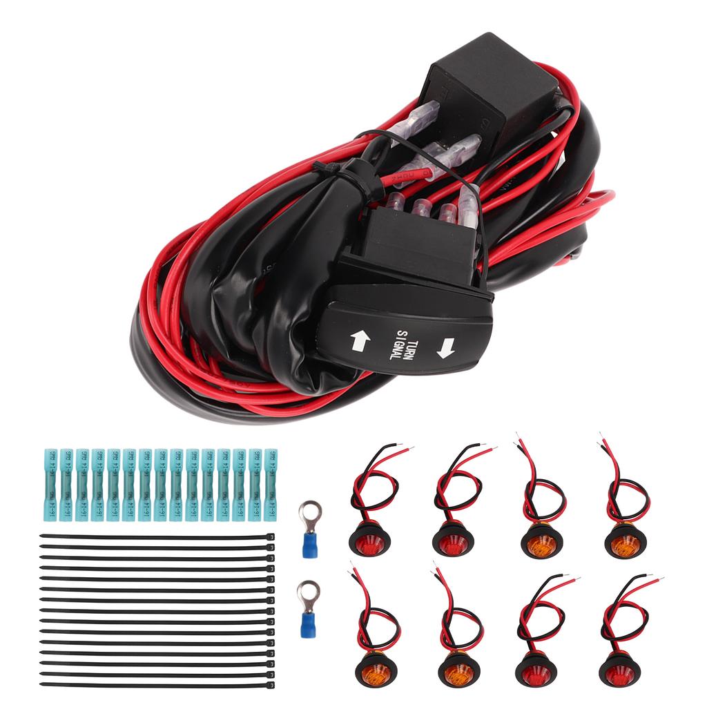 UTV Turn Signal Rocker Switch ATV Street Legal Lighting Kit Turn Signal Flasher Relay Harness