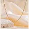 Women Olive Bead Chain Necklace, Stainless Steel Two Tone Beaded Chain Jewelry, Minimalist Party Necklaces Gift