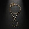 Retro Simple  Mittens Finger Bracelet Jewelry For Women Boho  V Shape Bracelet Hand Accessories Gift Jewelry
