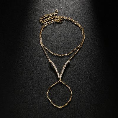 Retro Simple Mittens Finger Bracelet Jewelry For Women Boho V Shape Bracelet Hand Accessories Gift Jewelry