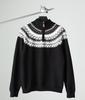 Men's Retro Jacquard Knitwear with Half-High Collar Zipper - Autumn/Winter Collection
