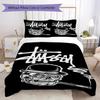 Black Star Background Signature Logo 3Pcs Bedding Set, Minimal Street Duvet Cover & 2 Pillowcases