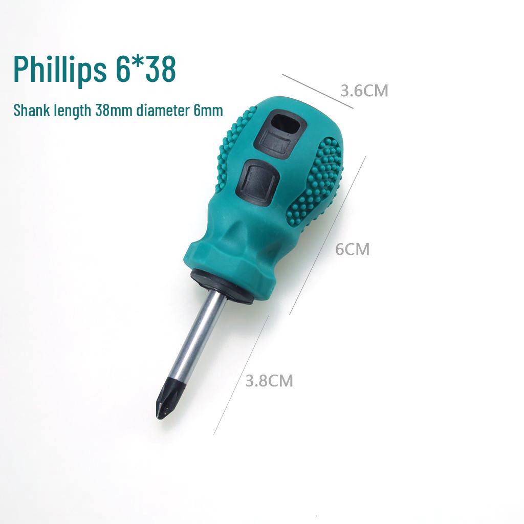 Stubby Double-Ended Phillips/Slotted Screwdriver, Extra Durable.