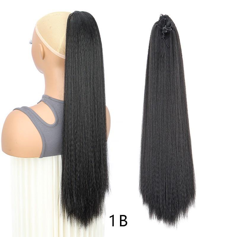 Long Curly Yaki Afro Ponytail Wig
