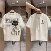 100% Cotton Boys' Fun Anime Short-Sleeved Summer T-Shirt - Loose Fit for Medium and Large Children