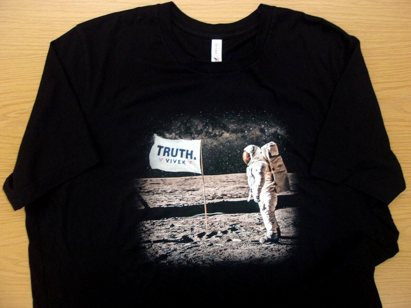 Vivek Ramaswamy For President Truth Astronaut Logo Black T-Shirt Mens 2XL ~NEW~ Unisex T-Shirt S