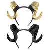 Gothic Black Demon Horn Headwear Realistic Goat Horn Hair Hoop Halloween Devil Headband  Carnival