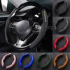 2PCS Suede Car Logo Steering Wheel Cover Anti-Slip Protection Sleeves For Porsche 911 918 Taycan Panamera Cayenne Boxster Cayman