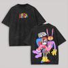 O Incrível Circo Digital Amante de Anime Camiseta Lavada Roupa para o Ano Todo Roupas de Personalidade de Alta Qualidade Tamanho Plus Unisex Novo Modelo Camiseta para Casais
