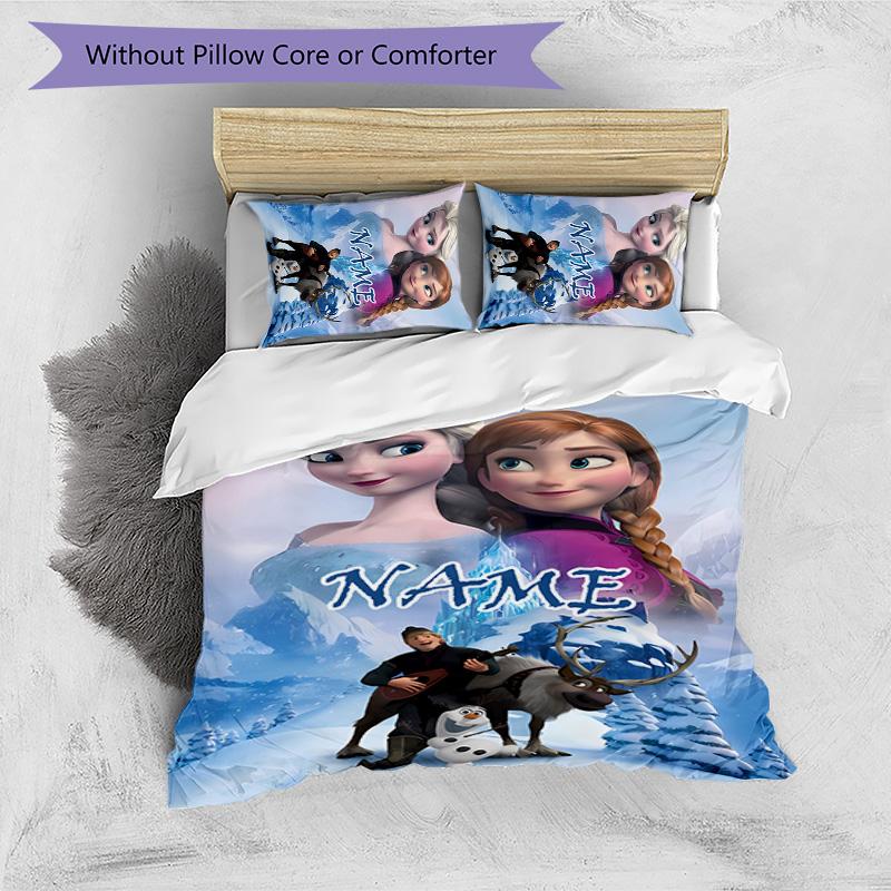 3pcs Frozen6 Cover Set - Personalized Name, HD Printed Bedding with 1 Cover and 2 Pillowcases - Perfect for Home Decor, Easy Care