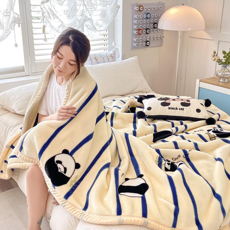 Двухслойное теплое одеяло LISM Panda Paradise